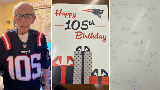 Robert Kraft Mike Vrabel And Whole Patriots' Roster Surprise Massachusetts' Oldest Living WWII Veteran On His 105th Birthday